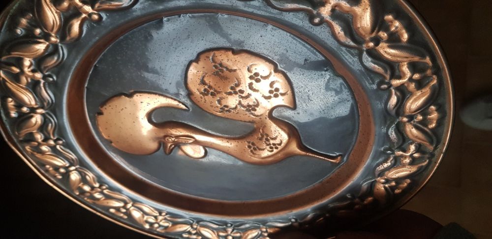 Prato decorativo em cobre