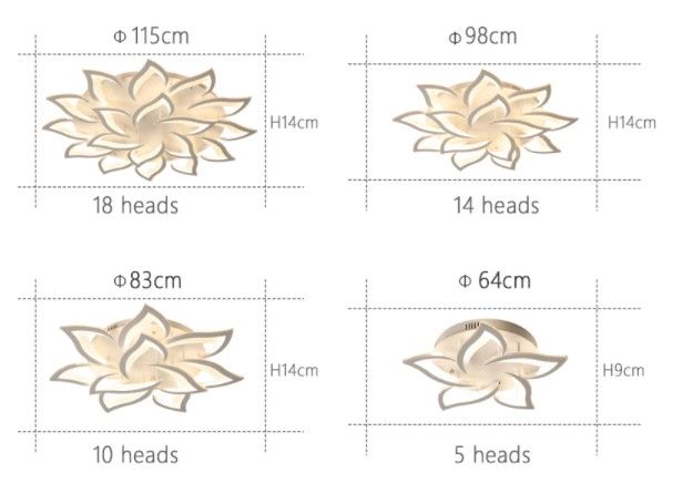 Candeeiro LED Pétalas c/ controlo remoto e APP