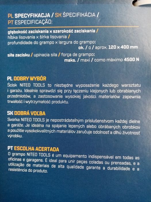 Scisk śrubowy duży metalowy Nowy