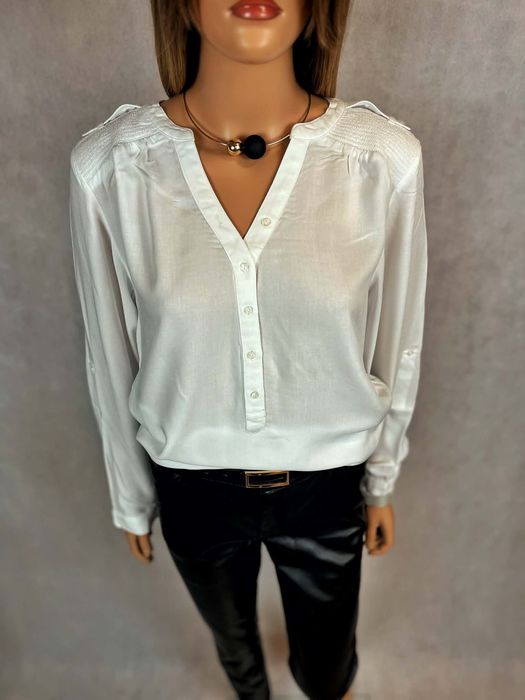 Bonprix bluzka damska 38 oversize wiskoza dekolt V koszulowa