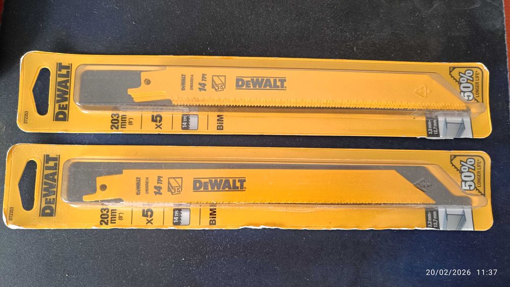 Lâminas Serra Sabre DeWalt 203mm (2 packs de 5 un.)