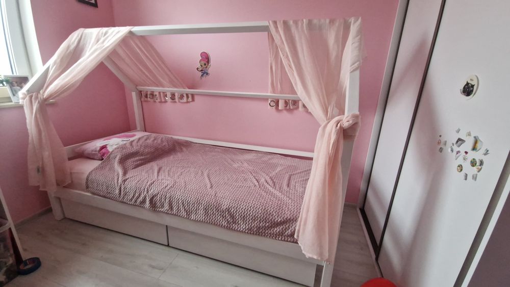 Łóżko domek z szufladami 90x200