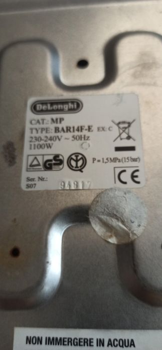 Ekspres do kawy deLonghi 15 bar