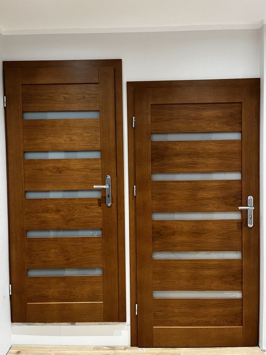 Drzwi drewniane bezprzylgowe dębowe, futryny regulowane KAŻDY WYMIAR