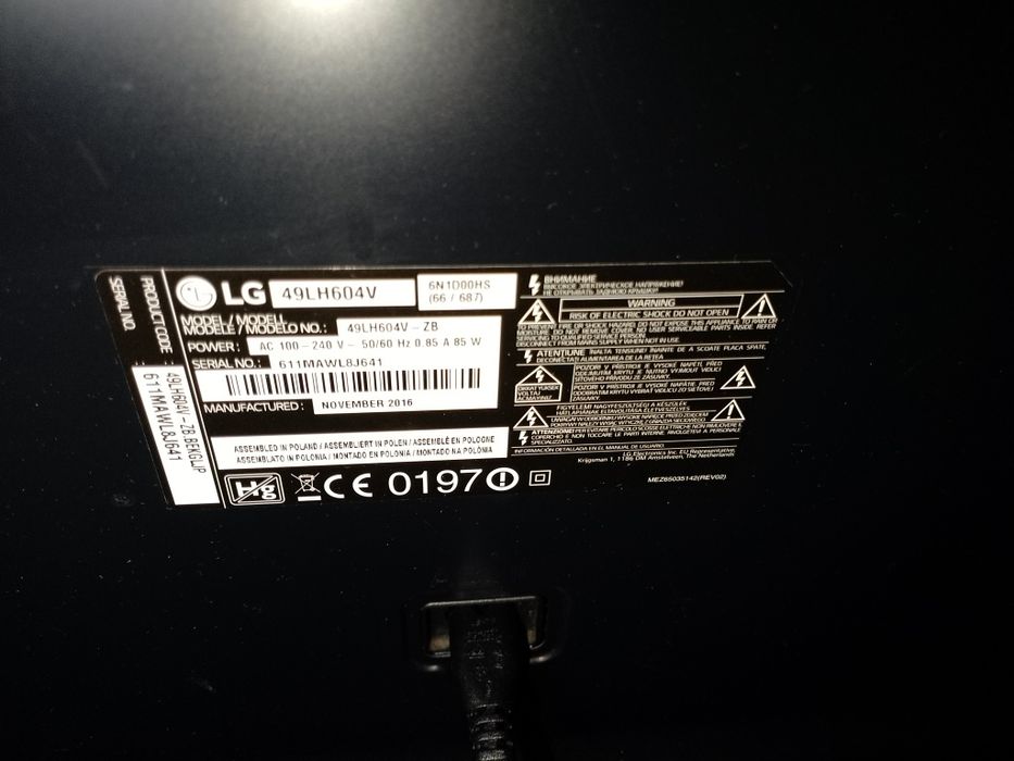 Stojak nogi do telewizora LG model na zdjęciu