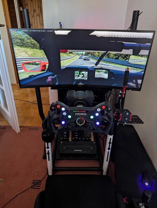 Simracing - kompletny domowy symulator - NLR Victory, Moza R5, SimRuito, Kokpit, Shifter, Handbrake