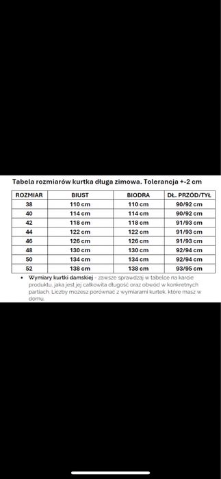 Płaszcz kurtka zimowa długa damska beżowa 42