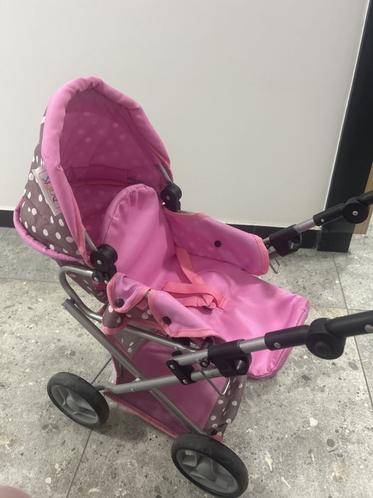 rozowo szary Wozek dla lalek