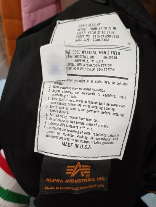 Черная Полевая Куртка M-65 Alpha industries