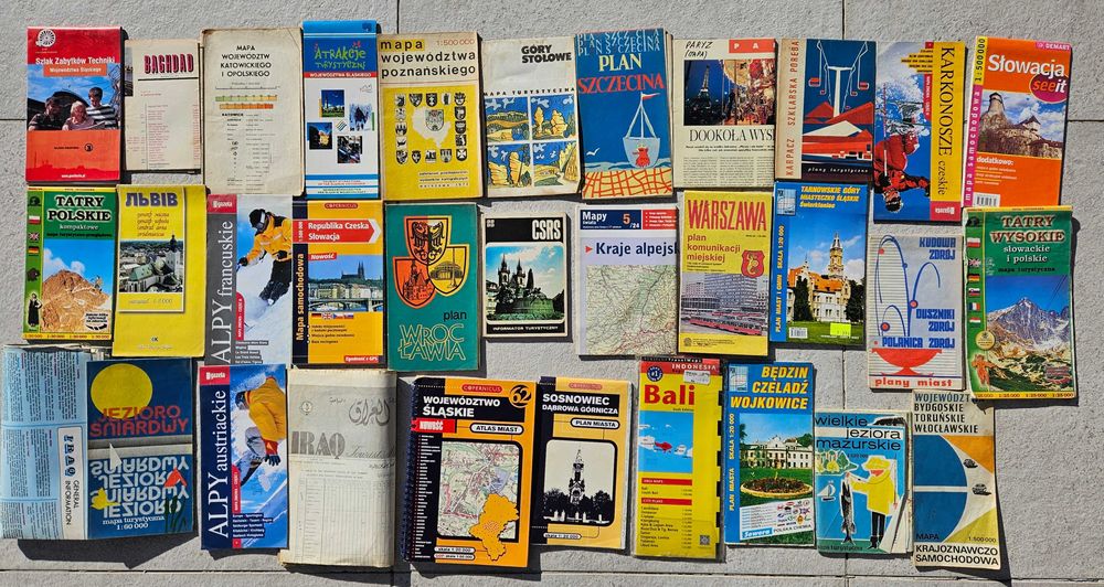 PLANY miast, MAPY  - zbiór RETRO