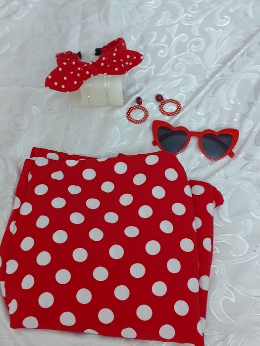 Strój przebranie lata 50-te pin up girl 4 części rozmiar XL