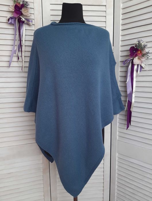 Брендовое стильное пончо накидка смесевой кашемир шерсть jigsaw италия