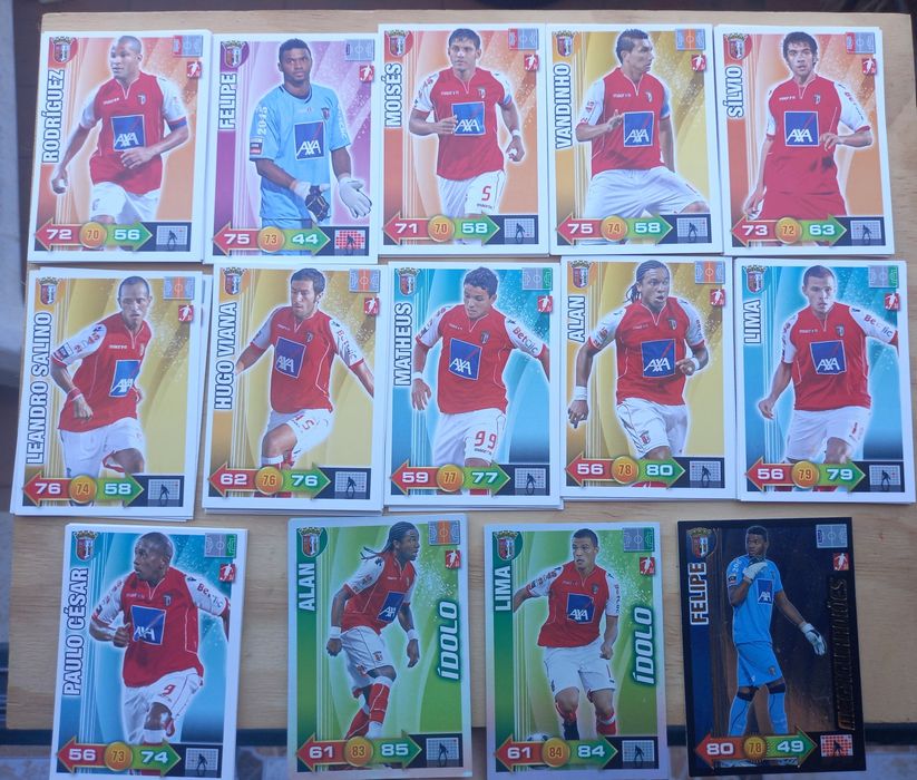 14 cartas/cromos/ Braga Adrenalyn xl 2010-11