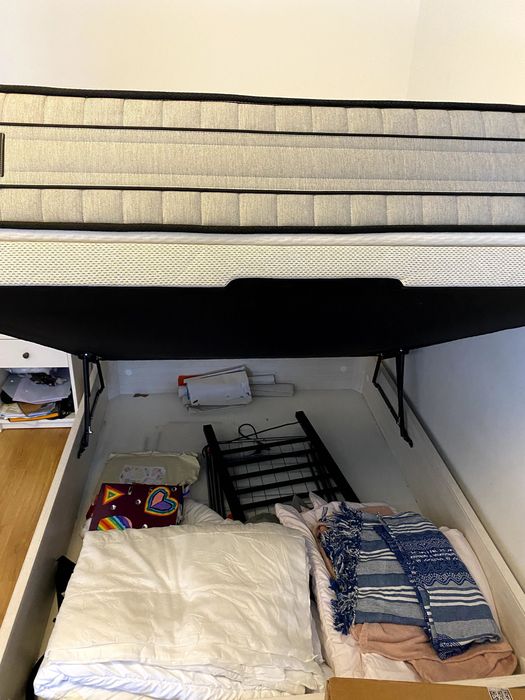Cama de casal box e colchão supreme firm de molas ensacadas de alta qualidade