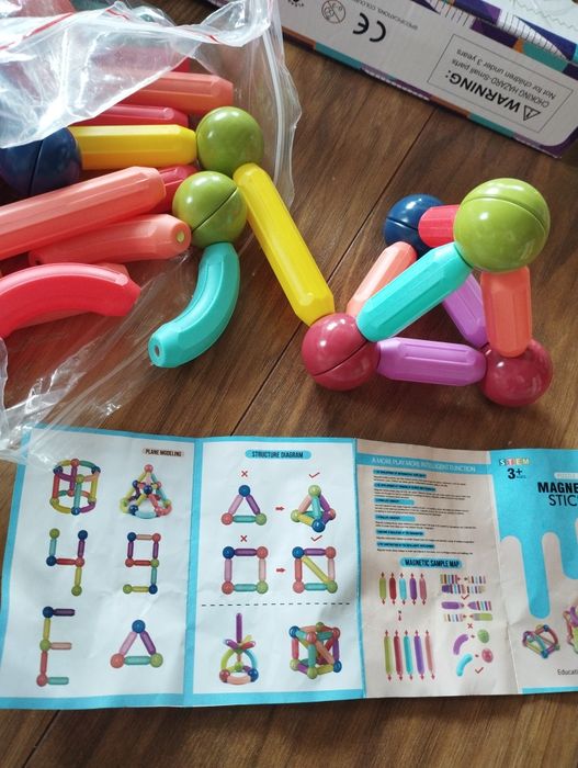 Klocki magnetyczne 120 sztuk