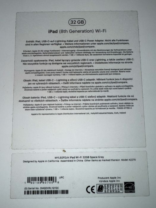 Apple iPad 8th gen 32gb Space Grey