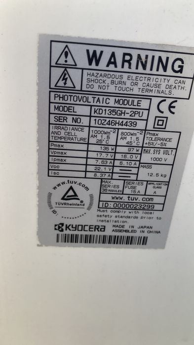 Paneis solares semi novo em bom estado