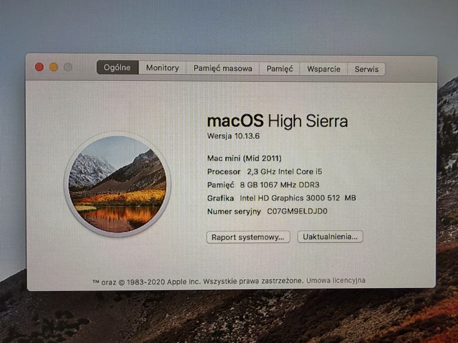 Mac mini mid 2011 A1347 8GB / SSD 128GB