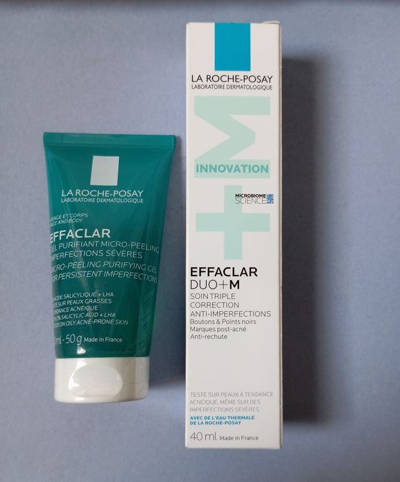 Подарунковий набір La Roche Posay Effaclar гель мікропілінг крем Duo M потрійної дії проти недоліків