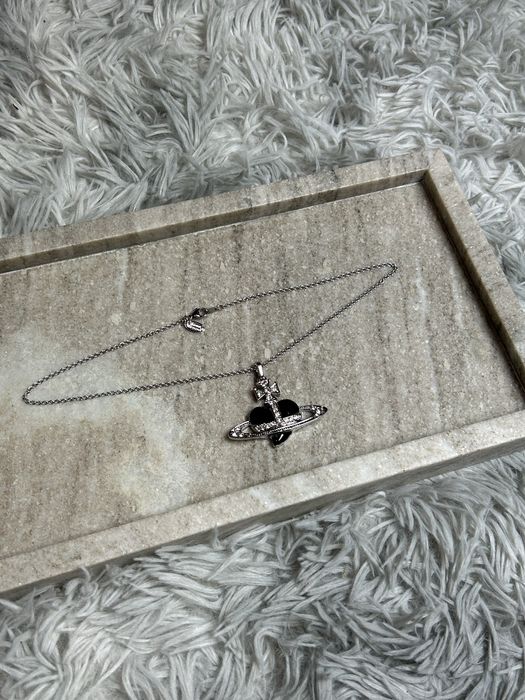 Vivienne Westwood Black Heart Saturn Necklace кулон підвіска