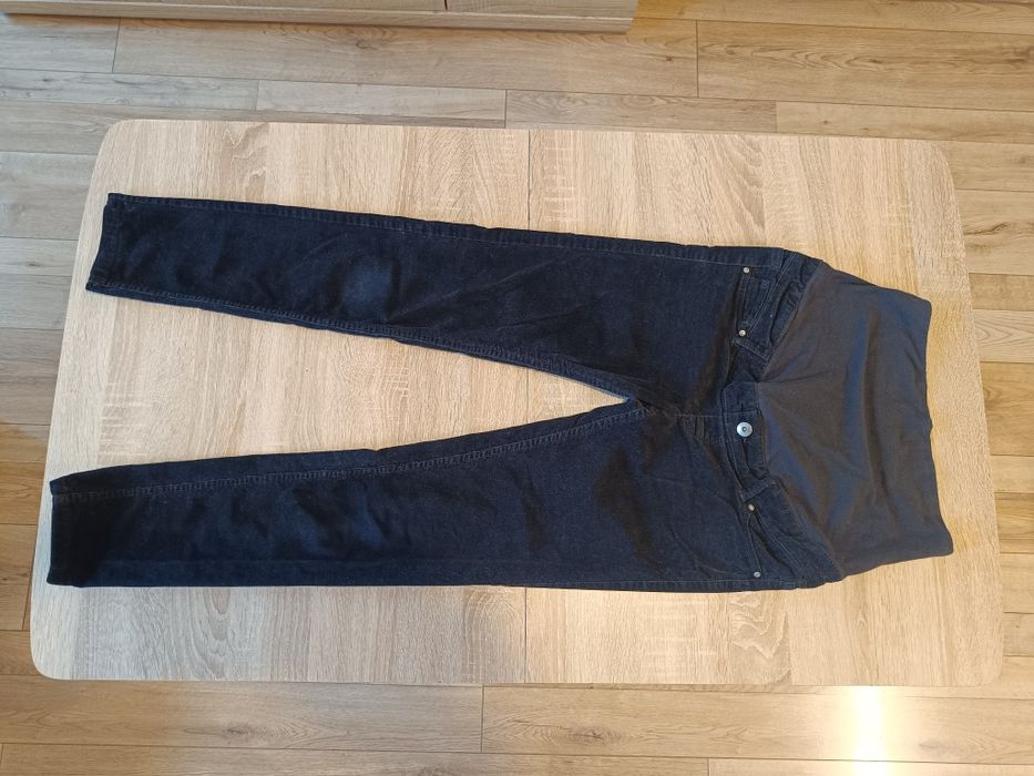 Długie spodnie sztruksowe ciążowe czarne H&M rozmiar S 36