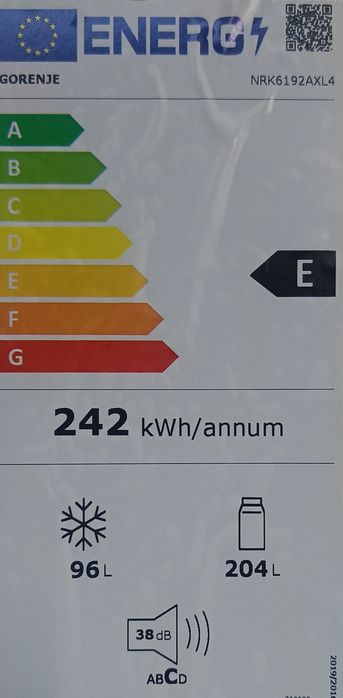 Lodówka NoFrost Gorenje NRK6192AXL4 204/96l 185cm MultiFlow 360