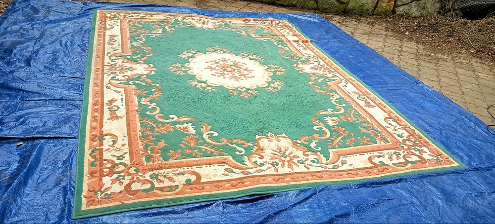 Dywan 250x350 Wełna 100/ Piękna stonowana zieleń OUTLET wysyłka W1022