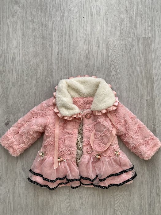 Futerko kurtka dla dziewczynki chrzciny