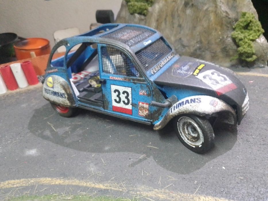 Miniatura 1/17 citroen 2 CV pop cross do fabricante sólido, peça única