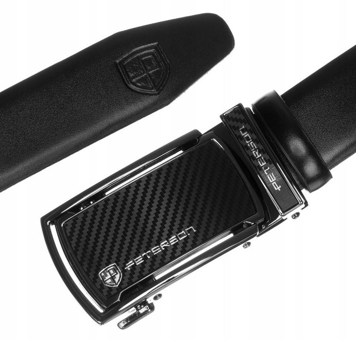 skórzany pasek męski z automatyczną klamrą - peterson 90