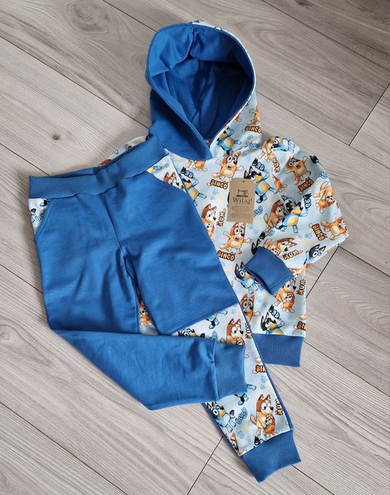 Bawełniany dres bluza i spodnie bluey i bingo rozm 110