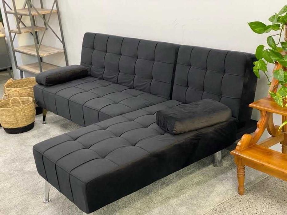 SOFÁ-CAMA PRETO - ENVIO GRÁTIS