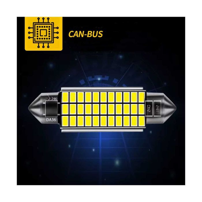 Conjunto lâmpadas CANBUS LED C5W C10W 6000K 12V