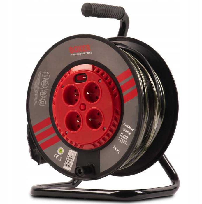 PRZEDŁUŻACZ BĘBNOWY Zwijak 25m 3x2,5 4 Gniazda 230V - WYPRZEDAŻ