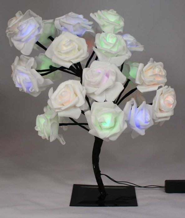 Lampka LED z różami w różnych kolorach