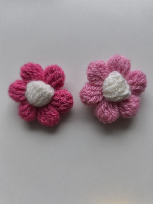 Kwiaty 3d puff szydełko handmade naszywka włóczka
