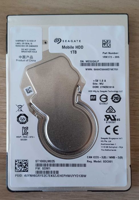 Disco rígido Seagate 2.5 1TB