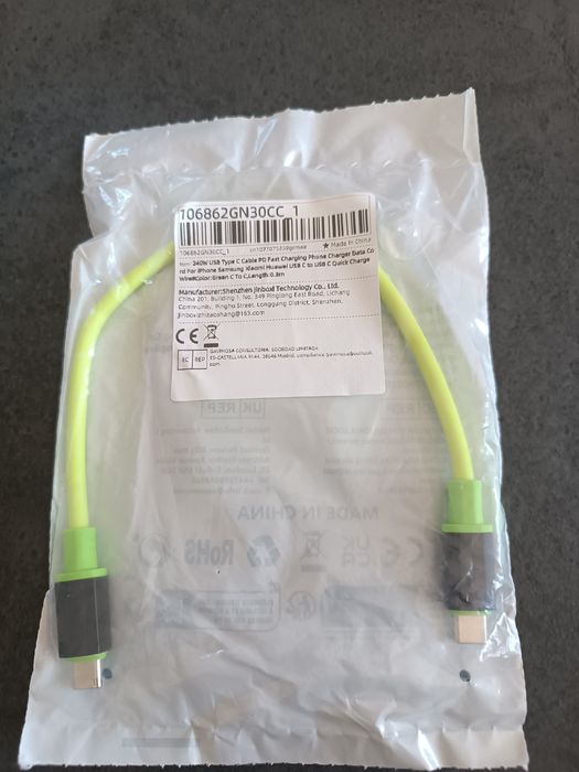 Kabel USB typ C 240W PD/0,3 m