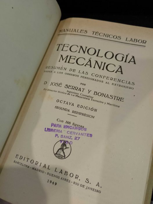Tecnología Mecánica 1949 J. Serrat y Bonastre