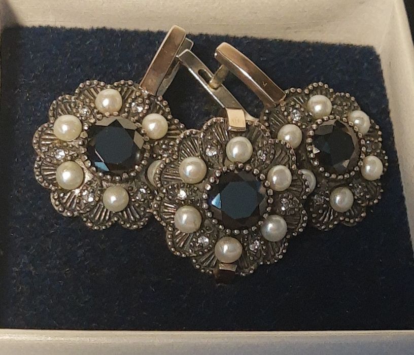 Серебряный набор с гематитом