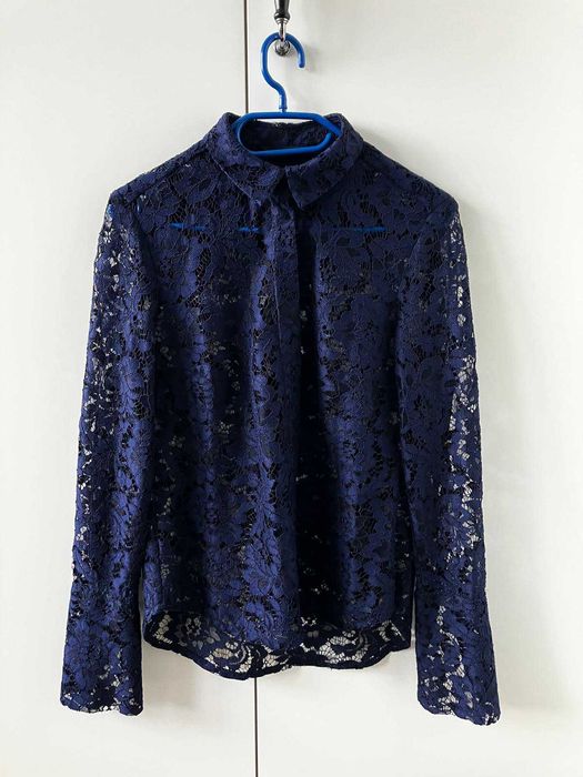 Koszula granatowa koronkowa rozmiar XS 34