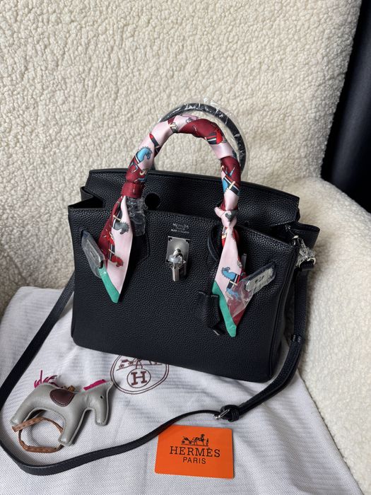 Сумка шкіряна жіноча в стилі Hermes Birkin розмір 30 см