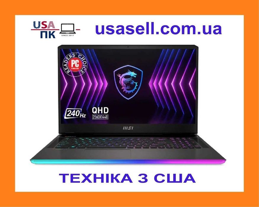 Ноутбук MSI Raider GE67 HX (i7-12800HX / 16GB / SSD 512GB / 2560x1440 OLED 240Hz) б/в - Уцінка