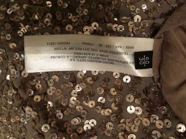 sukienka Massimo Dutti 100% jedwab z cekinami