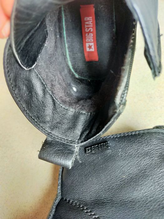 Buty zimowe Big Star Trapery kozaki motocyklówki  36 / 37 skórzane