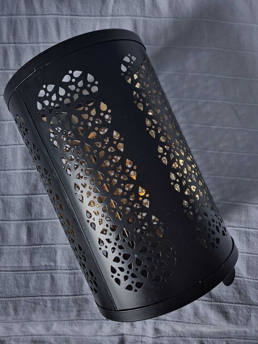 Metalowy, czarno-złoty lampion Ikea, ozdoba, dekoracja, STABBIG