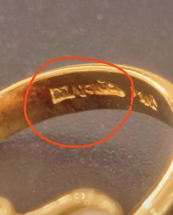 Anel com pérolas - Majorica - Banho de ouro