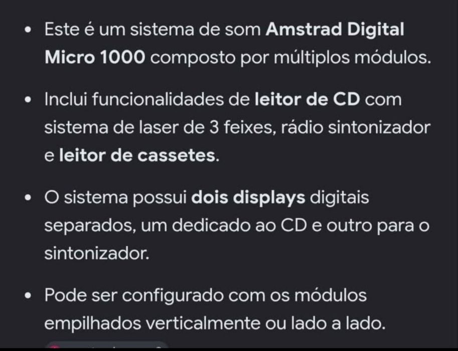 Aparelhagem Sony mini wi-fi / Sistema som Amstrad digital