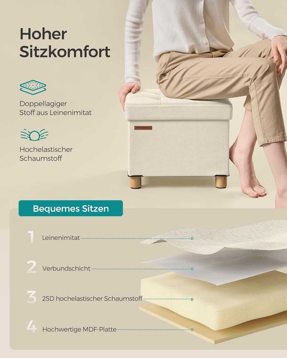 Nowa pufa / siedzisko / podnóżek / półka / SONGMICS !A35!