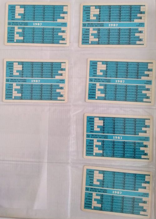 Coleção calendários -Emblemas de Federações de Futebol do mundo.1987
